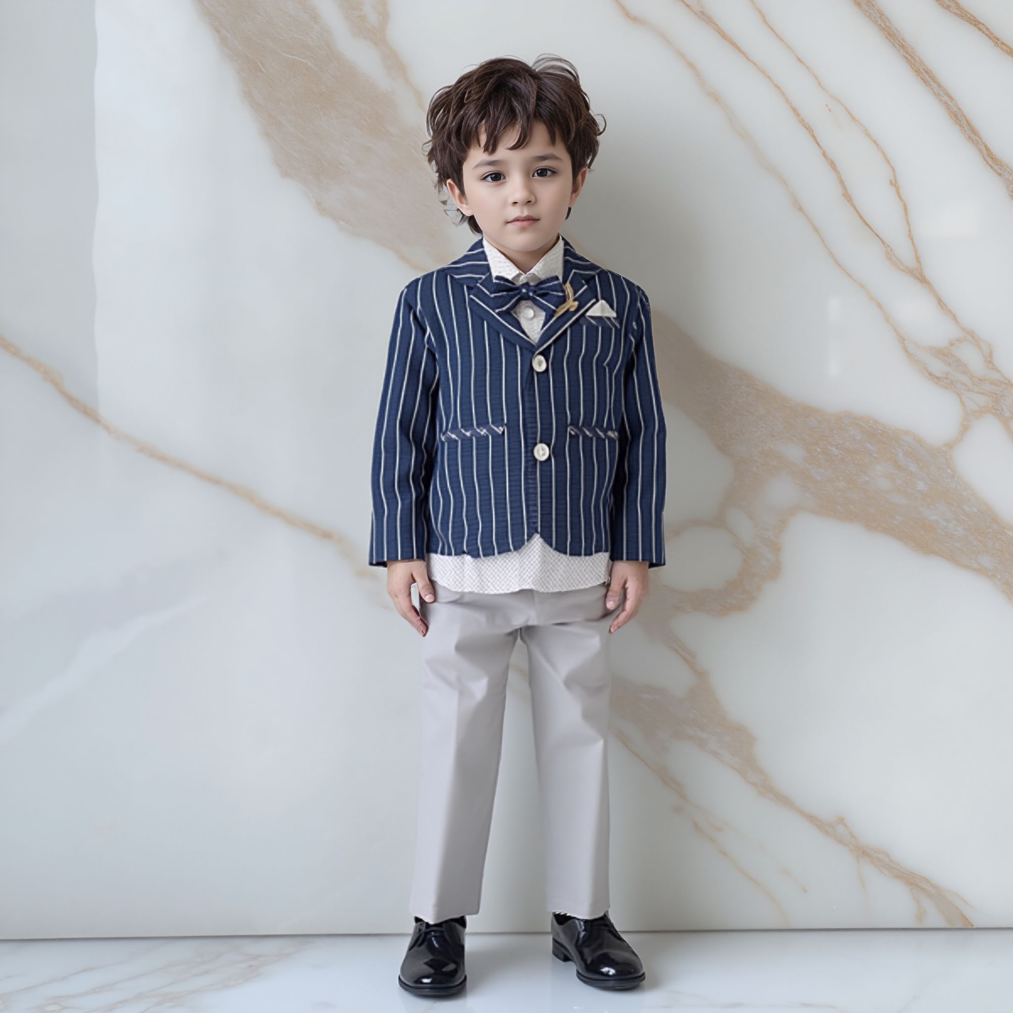 Little Boy & Toddler Boy's 3-Piece Suit with Fully Lined Jacket, Pants and Button Up Shirt