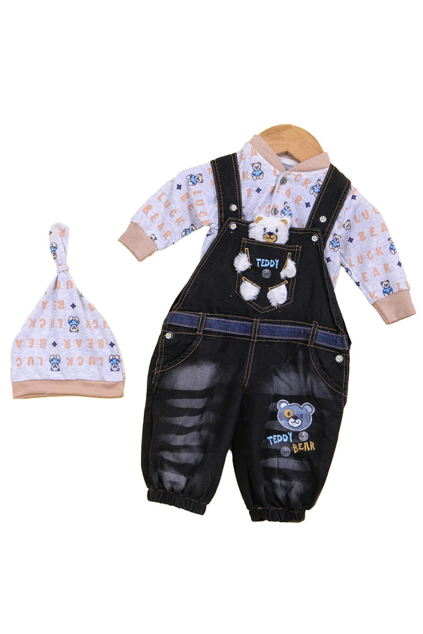 BABY BOY 3 PIECES ROMPER SUIT 3D BEAR
