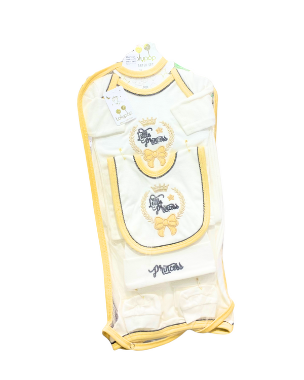 Infant Baby 7-Piece Starter Set – Prince Bow Design | Newborn Baby Gift Box