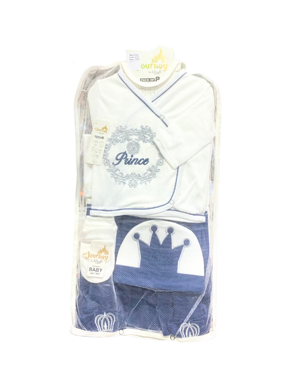 Infant Baby 8-Piece Starter Set – Prince Design | Newborn Essentials Gift Box