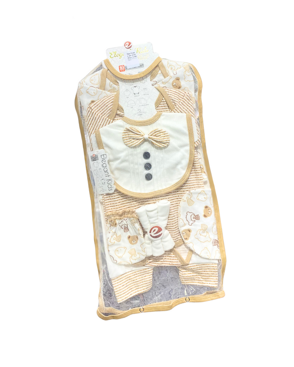 Infant Baby 10-Piece Starter Set – Bear Design | Newborn Essentials Gift Box