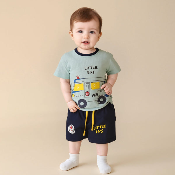 BABY BOY LITTLE BUS 2PCS SUIT