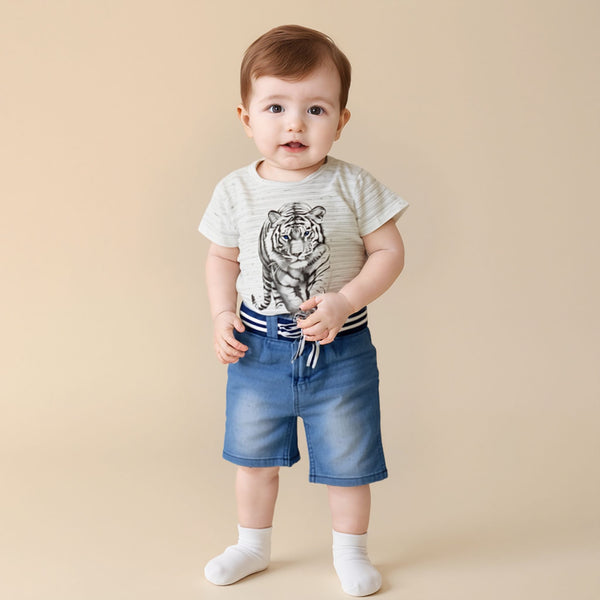 BOY TIGER PRINT 2PCS SUIT