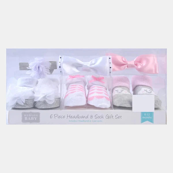 BABY GIRL SOCKS & HEADBAND PACK OF 3 GIFT SET | 0-12M+ FOOTWEAR MINI TEENS 
