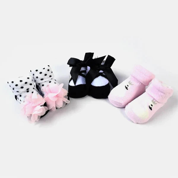 BABY GIRL BOOTIES PACK OF 3 GIFT SET | 0-12M+ FOOTWEAR MINI TEENS 