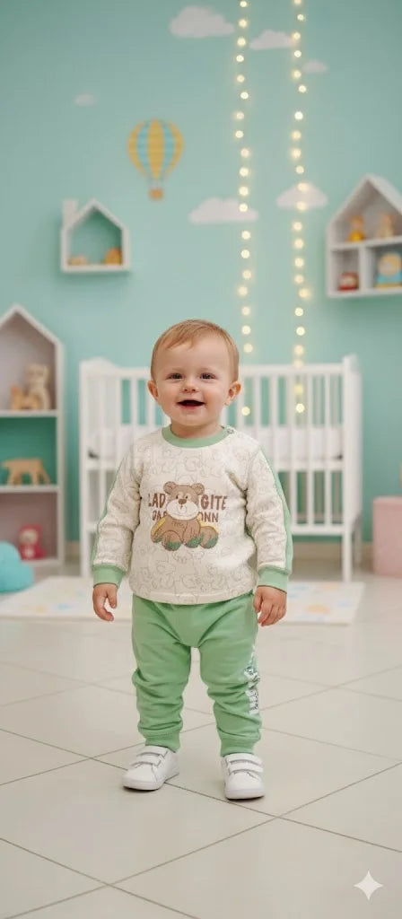 Baby Boy 2 Piece Suit – Bear Print | Jersey Cotton Outfit