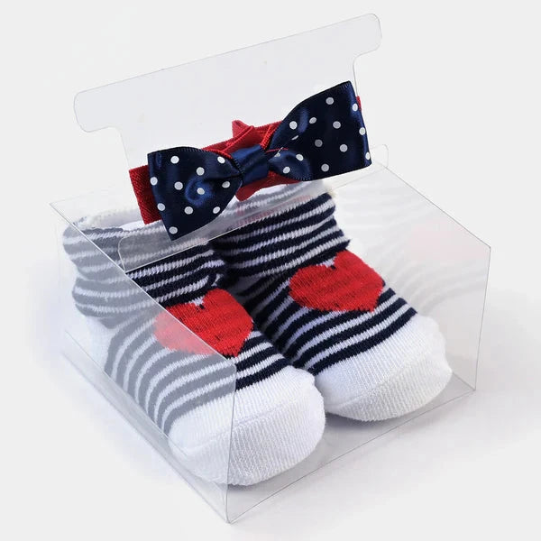 BABY GIRL SOCKS & HEADBAND PACK OF 3 GIFT SET | 0-12M+ FOOTWEAR MINI TEENS 