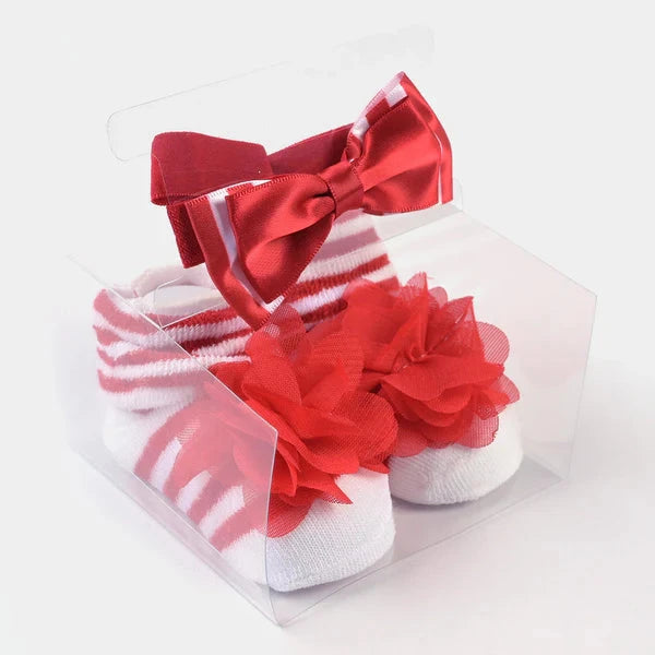 BABY GIRL SOCKS & HEADBAND PACK OF 3 GIFT SET | 0-12M+ FOOTWEAR MINI TEENS 