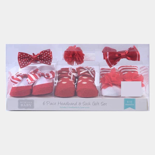 BABY GIRL SOCKS & HEADBAND PACK OF 3 GIFT SET | 0-12M+ FOOTWEAR MINI TEENS 
