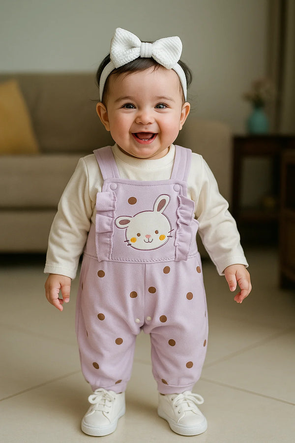 Baby Girl Fancy Romper – Polka Dot Design | Soft & Stylish One-Piece Outfit