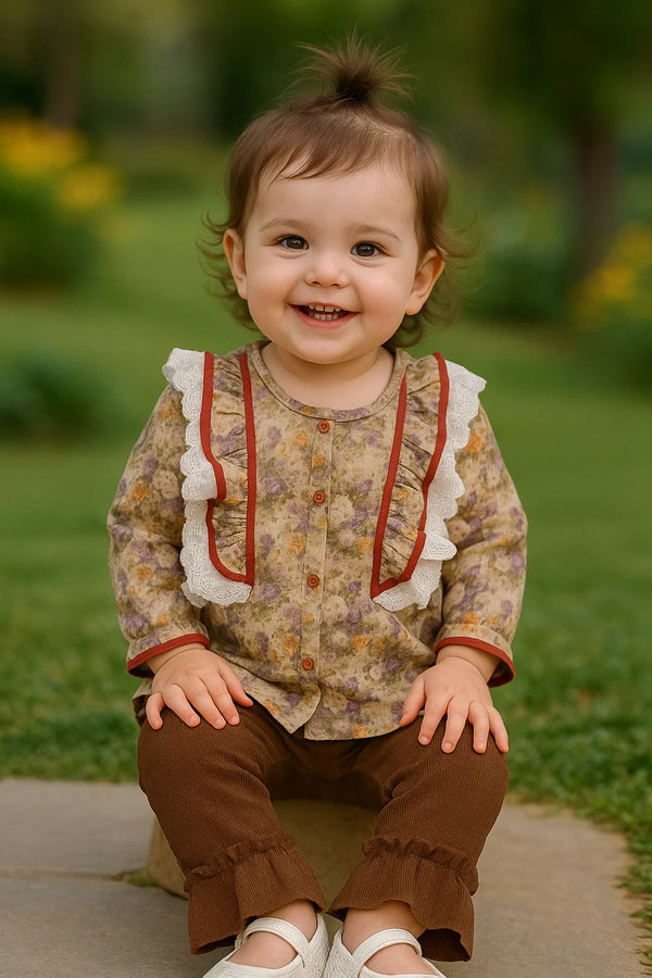 Baby Girl 2 Piece Suit – Chiffon Fabric | Elegant & Lightweight Party Outfit