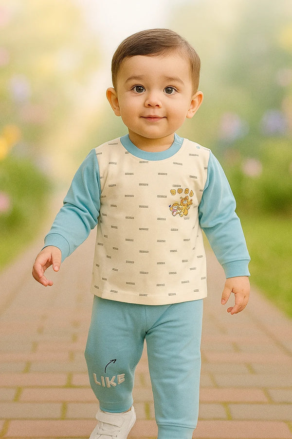 Baby Boy 2 Piece Suit – Cute Bear Printed T-Shirt & Shorts Set