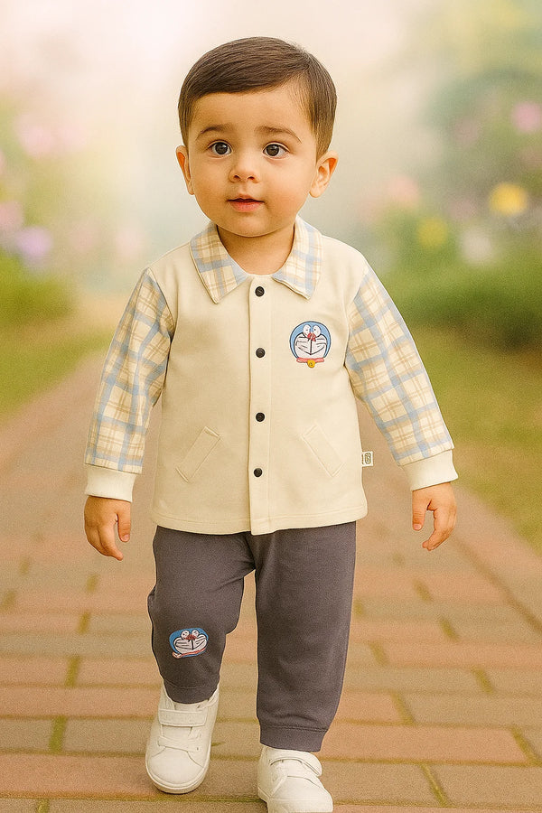 Baby Boy 2 Piece Suit – Doremon Printed T-Shirt & Trouser Set