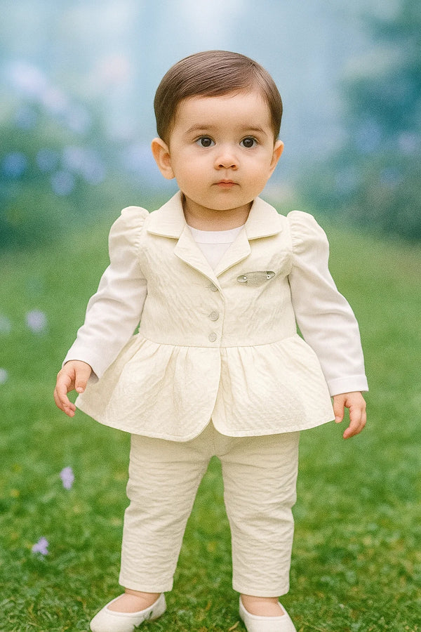 Baby Girl 3 Piece Suit – Front Bunch (Cotton Fabric) | Stylish Summer Outfit