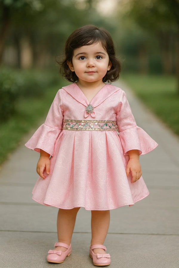 Baby Girl Fancy Flower Frock – Silk Party Wear Dress | New Arrivals