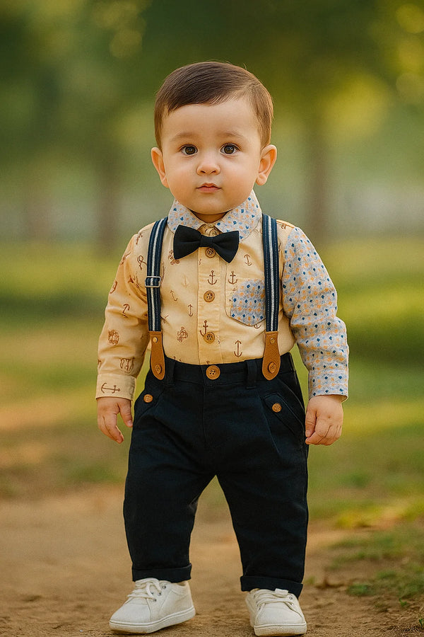 Baby Boy Fancy Gallis Printed Romper | Cute & Stylish Baby Outfit