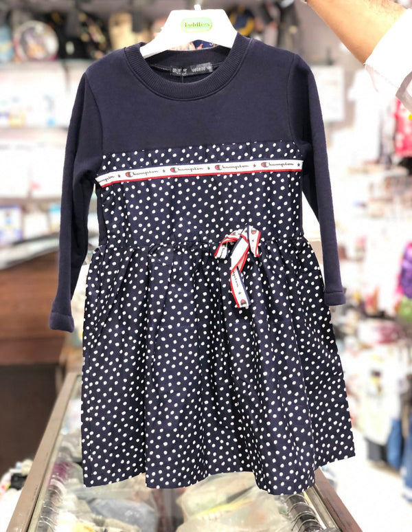 BABY GIRL COTTON WITH FLEECE FROCK CHAMPION 9011