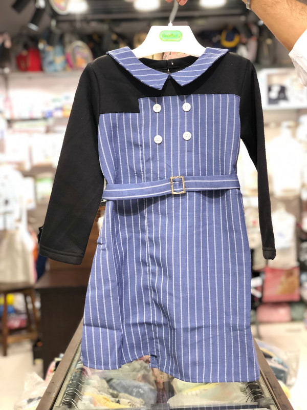 BABY GIRL COTTON WITH FLEECE FROCK WHITE LINING 8149
