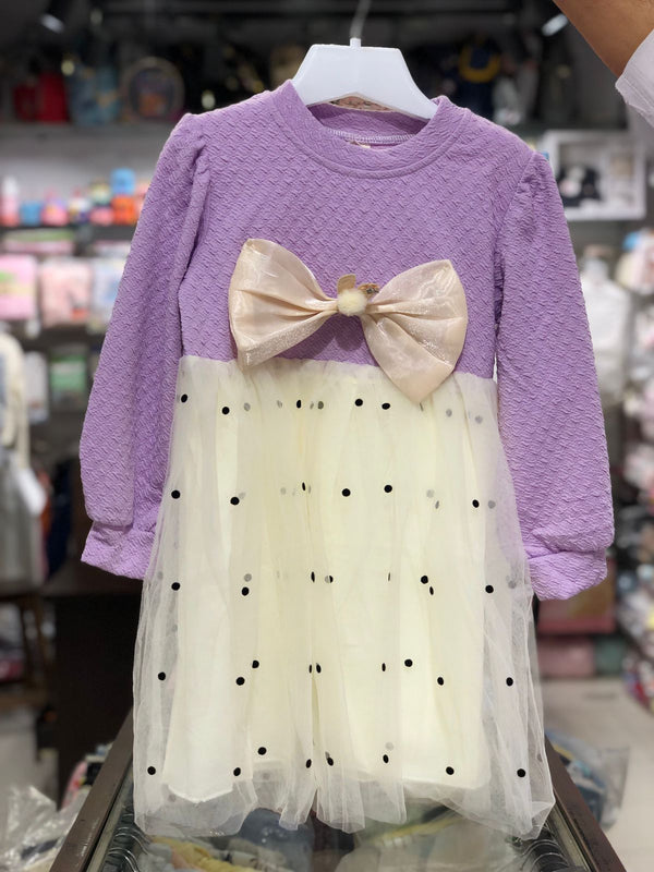 BABY GIRL BOW FROCK WINTER COLLECTION 9941