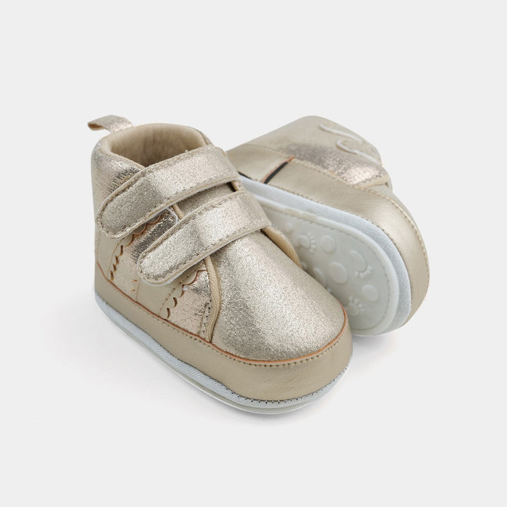 Baby Girl Golden Strap Pre-Walker Shoes – Infant Footwear