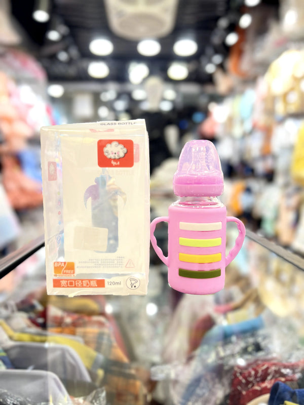 Yes Feeder Bottle Lining – 120ML | Glass Feeding Bottle with Silicone Cover | BPA-Free