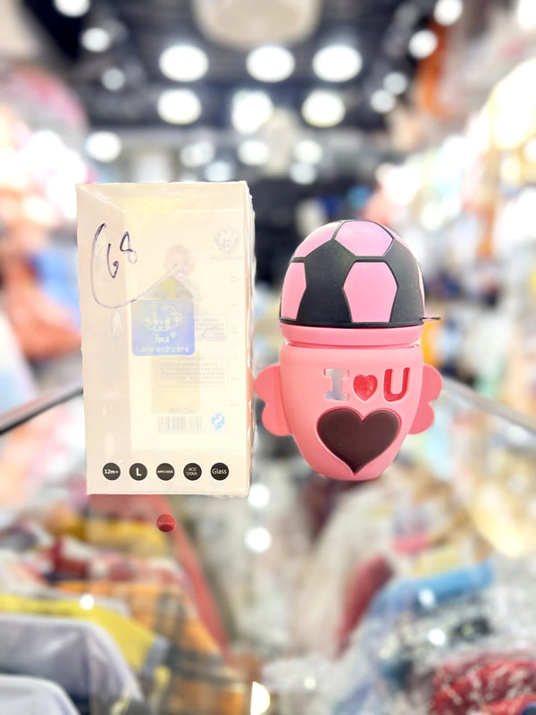 Yes Feeder Bottle Football 120ML | Glass Baby Feeding Bottle with Silicone Cover | BPA-Free