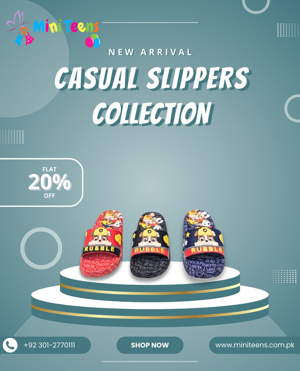 BABY GIRL & BOY CASUAL SLIPPERS | BABY CHARACTER RUBBLE CASUAL SLIPPERS