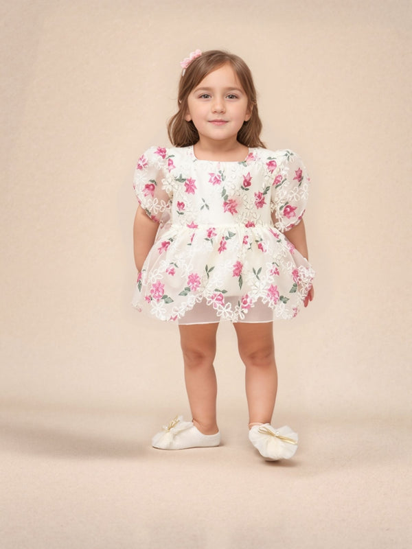 Baby Girl Embroidered Flower Cotton Top – Cute Floral Baby Wear
