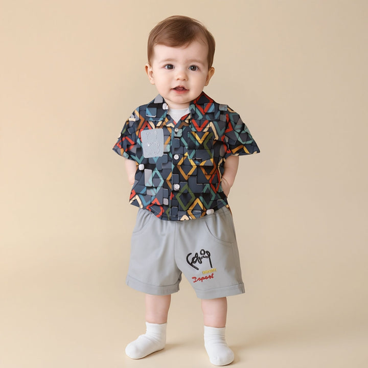 Baby Boy 3-Piece Multi Print Cotton Suit – Colorful Baby Outfit