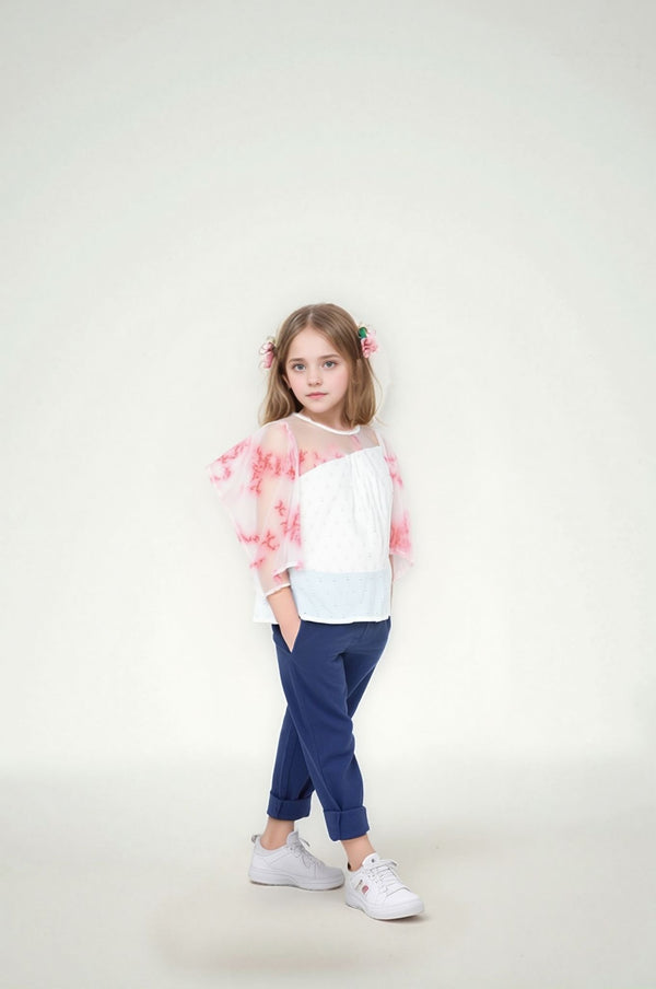 Girl Tie & Dye Pink Top | Stylish Outfit