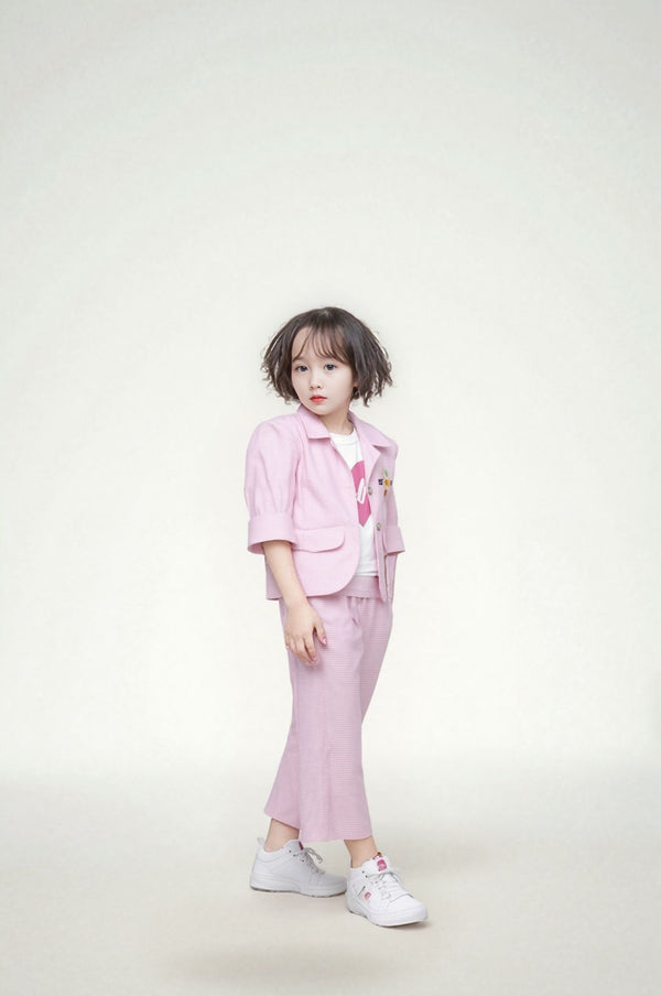 Baby Girl 3-Piece Suit – Micro Check Design | Shirt, Trouser & Inner Set