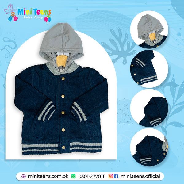 BABY BOY HOODED DENIM JACKET | BOY HOODED DENIM JACKET WINTER COLLECTION 8815
