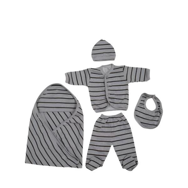 INFANT UNISEX 5 PIECES STARTER SET GREY LINING | NEW BORN STARTER SETS WINTER COLLECTION 3357