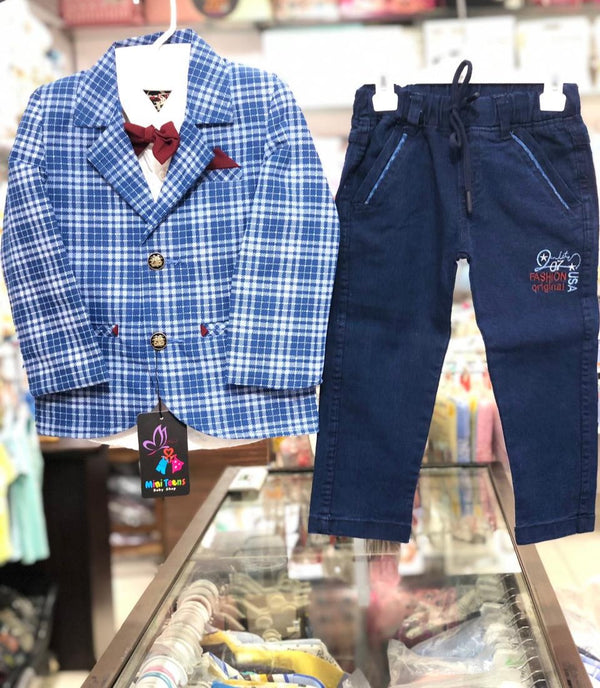 BOY 3 PIECES FANCY SUIT CHECK PRINT | BOY FANCY 3 PIECES SUIT WINTER COLLECTION