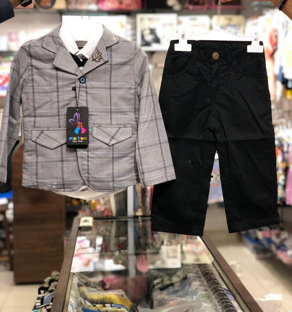 BOY 3 PIECES FANCY SUIT WITH D.BLACK PANT | BOY FANCY 3 PIECES SUIT WINTER COLLECTION