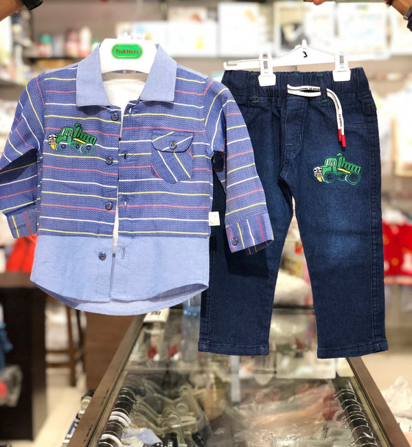 BABY BOY 3 PIECES FANCY SUIT | BLUE LINING