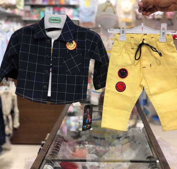 BABY BOY 3 PIECES FANCY SUIT | NAVY BLUE CHECK