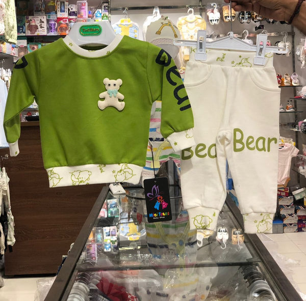 BABY BOY 2 PIECES TRACK SUIT | BEAR GREEN