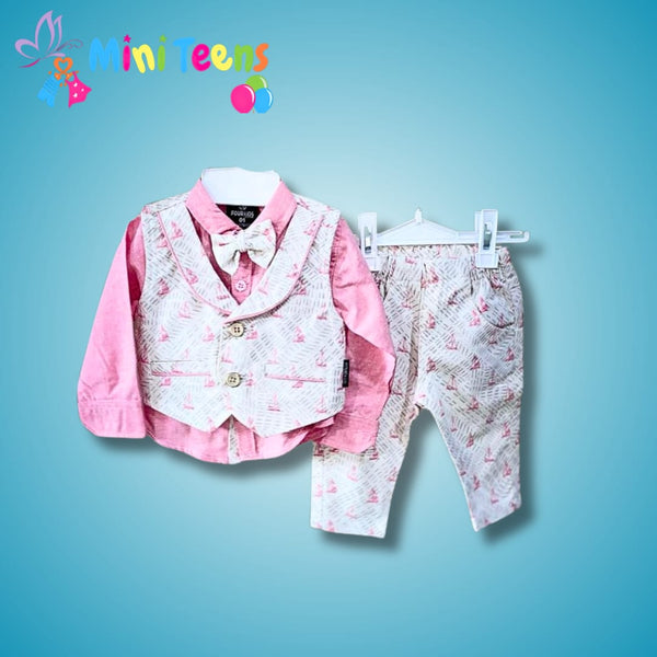 BABY BOY 3 PIECES FANCY SUIT | SHIP PRINT