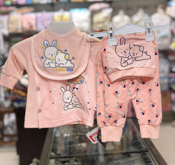 INFANT UNISEX 4 PIECES SUIT 0-3 MONTHS RABBIT | INFANT WINTER COLLECTION