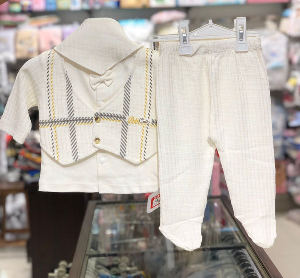 INFANT BABY BOY 4 PIECES SUIT 0-3 MONTHS BOW | INFANT WINTER COLLECTION