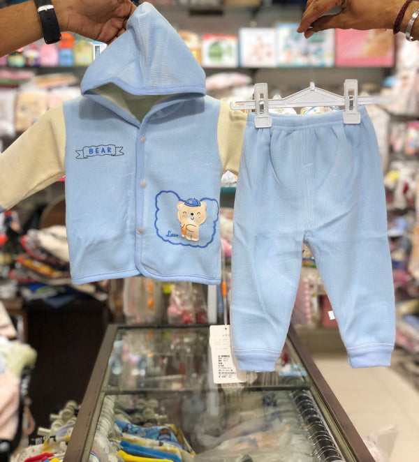 BABY BOY & GIRL 2 PIECES HOODED SUIT BEAR | INFANT WINTER COLLECTION