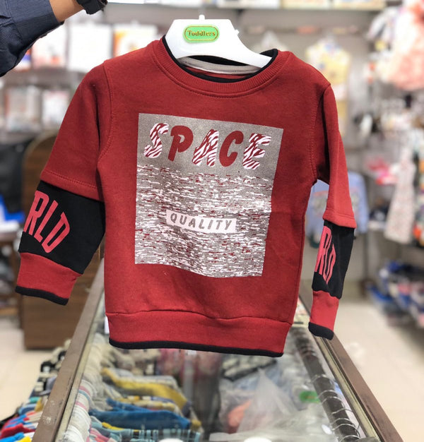 BABY BOY FLEECE SWEATSHIRT SPACE | BOY SWEATSHIRT WINTER COLLECTION
