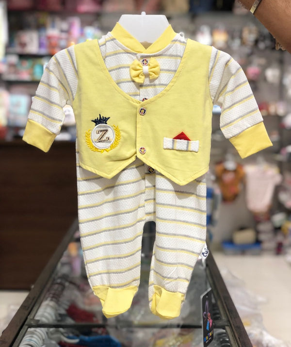 INFANT UNISEX COTTON ROMPER 0-3 MONTHS