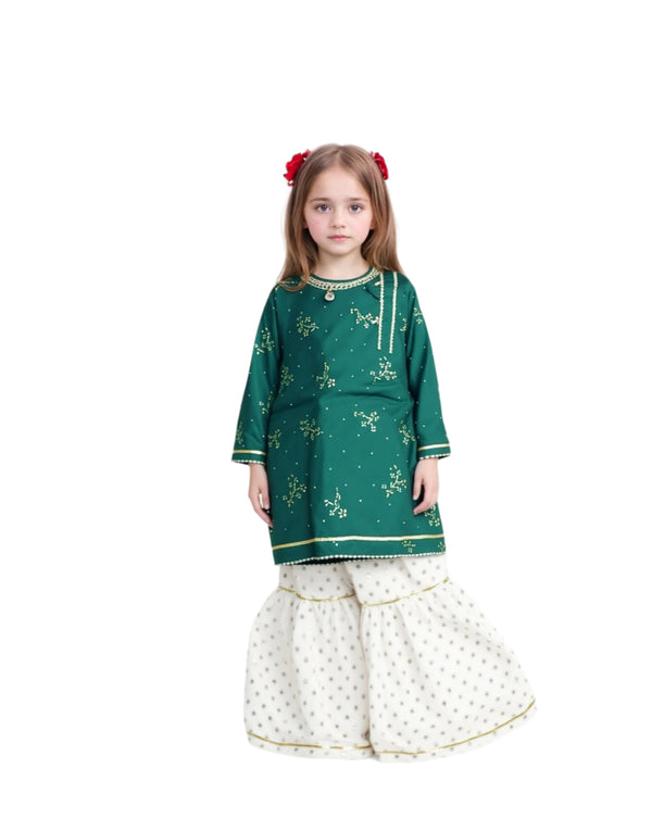 boys 3-piece rainbow print summer suit front view