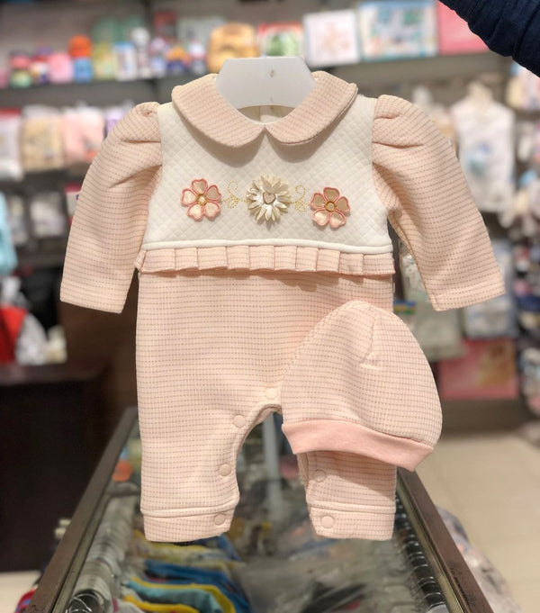 INFANT BABY GIRL 2 PIECES 3D FLOWER ROMPER 0-3 MONTHS | BABY GIRL ROMPER WINTER COLLECTION